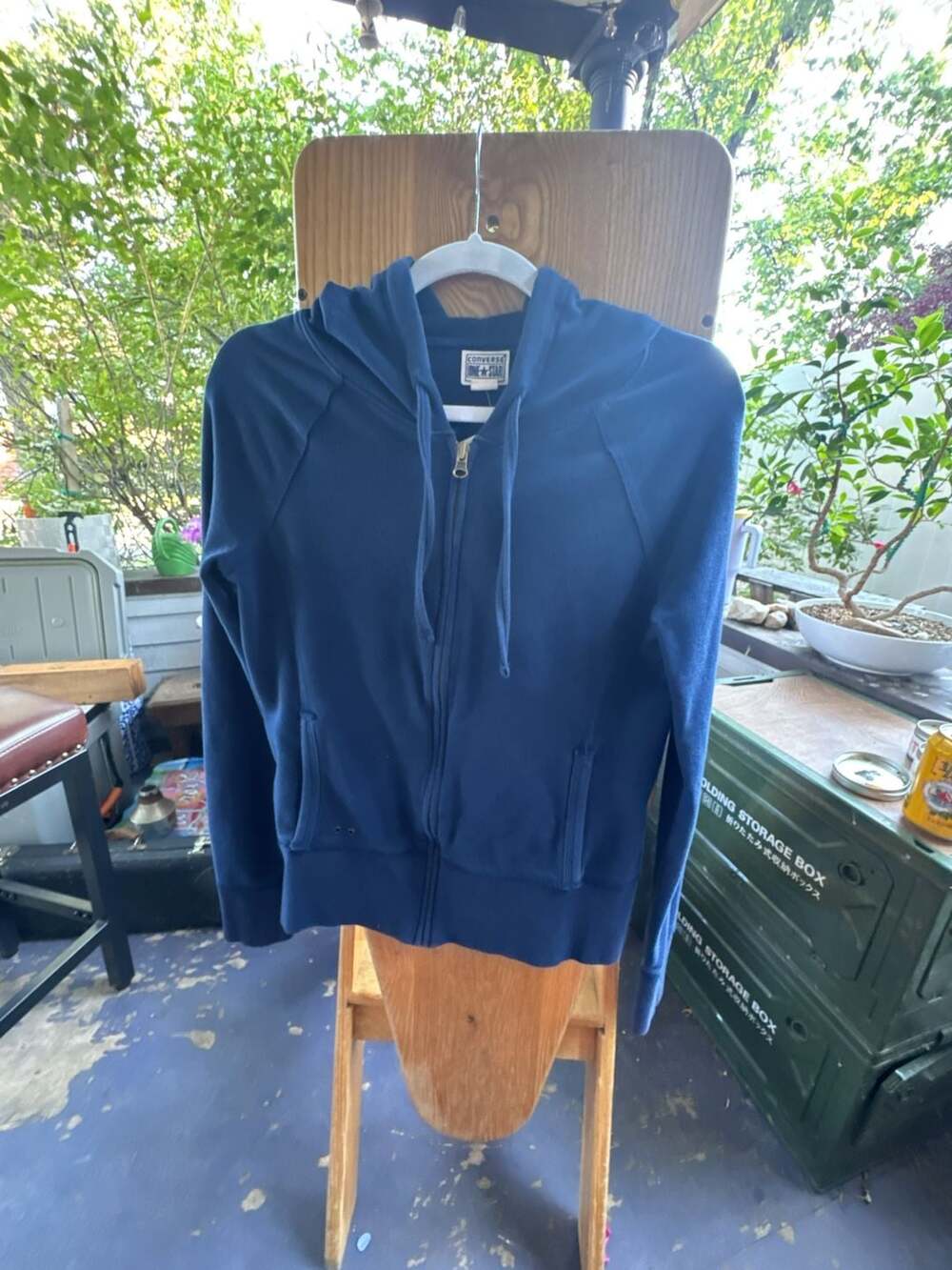 Medium Converse One Star Blue Full-Zip Hoodie
